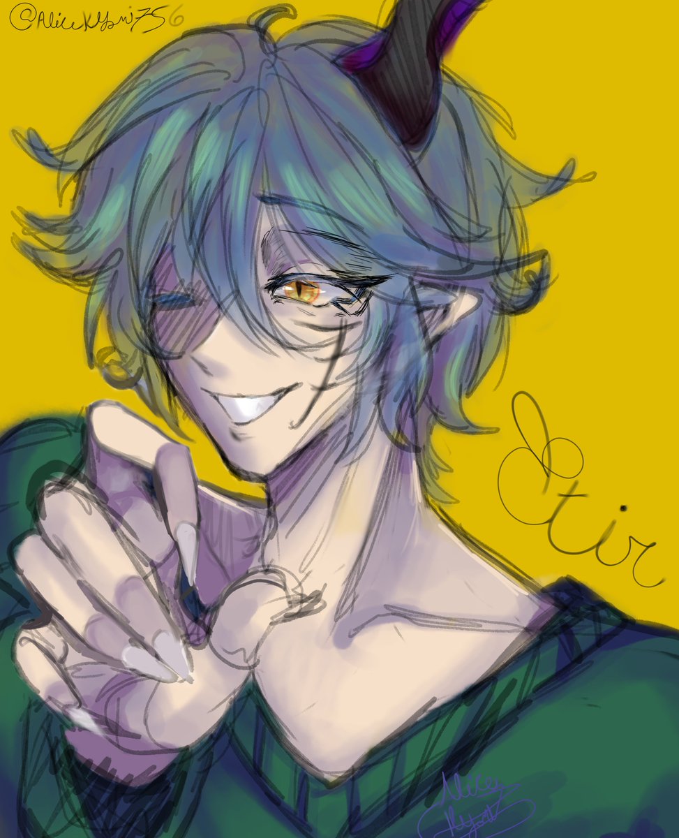 AliceKyomi75's tweet photo. Un dibujo de Etir, un oc que era de mi hermana, En su universo los demonios y brujas ya no existen y el y su hermana mayor Etir son los últimos con esa sangre, siendo mitad humanos.
Está basado en su dibujo original
#draw #oc #originalcharacter #redraw #redibujo #digitalart https://t.co/1WC5GsZsIp