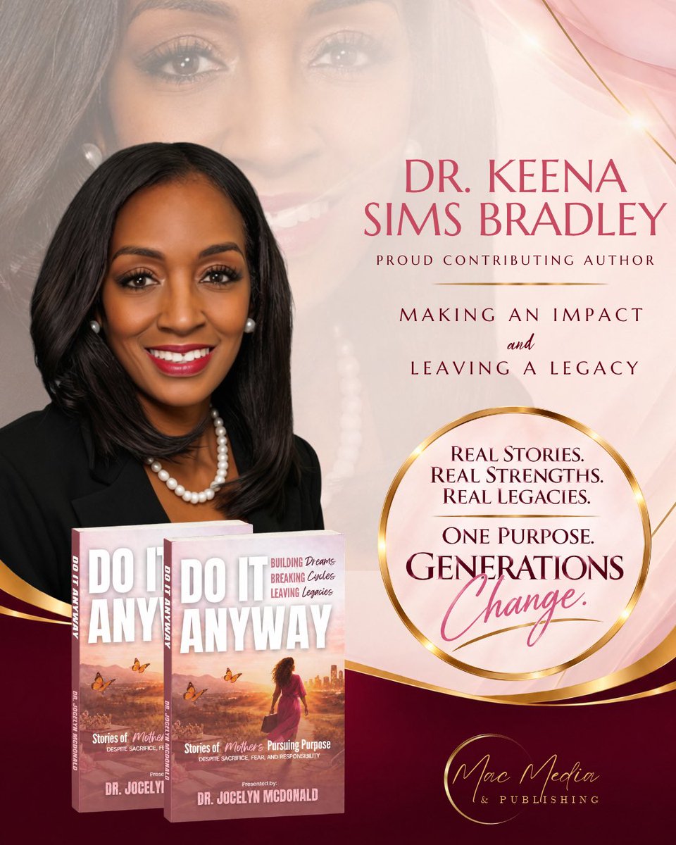 KSB_PhD's tweet photo. You Don’t Have to Have It All Figured Out. Just Do It Anyway. 💫

I am honored to be one of ten women who poured our hearts into Do It Anyway: Building Dreams, Breaking Cycles, Leaving Legacies — powerful stories of mothers who pursued purpose in spite of sacrifice, fear, and responsibility.

My chapter, "Power for My Pain," walks through six seasons when life gave me every reason to quit… but I chose to Do It Anyway. And I didn't just do it anyway — I did it anointed. 🙏🏾

Join us for a Virtual Book Launch as we celebrate mothers who keep moving forward, even when the journey gets hard.

📅 Sunday, October 18 · 5:00 PM CDT / 6:00 PM EDT
💻 Free virtual book launch
👉 Learn more and register: https://t.co/sipBfsMiwA
Your dream matters. Your story matters. Your legacy matters.
Do it anyway.
#DoItAnyway #BuildingDreams #BreakingCycles #LeavingLegacies