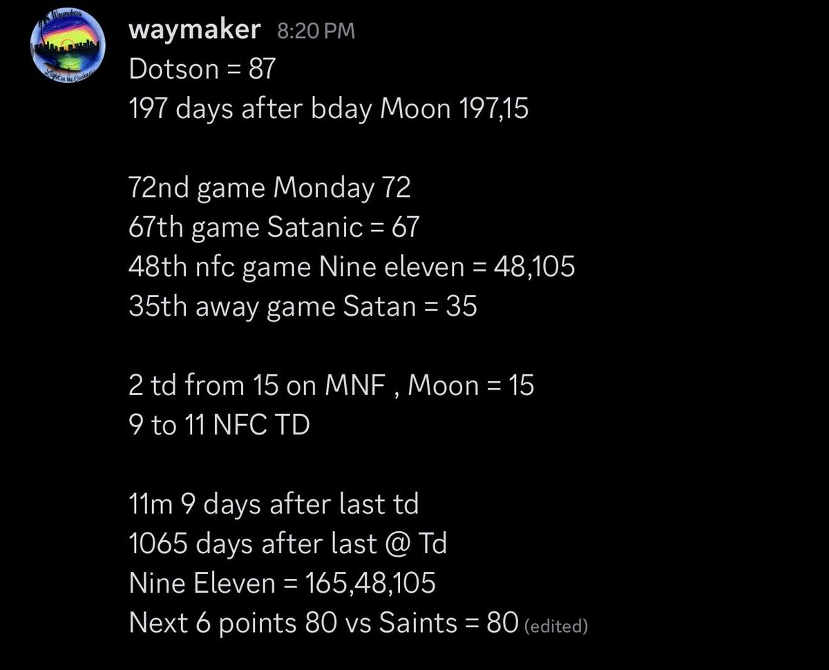 waymakerlil's tweet photo. Dotson Reaches 80 points vs Saints = 80⚜️
#Gematria #NFL #DirtyBirds https://t.co/eyj6zE0pZY