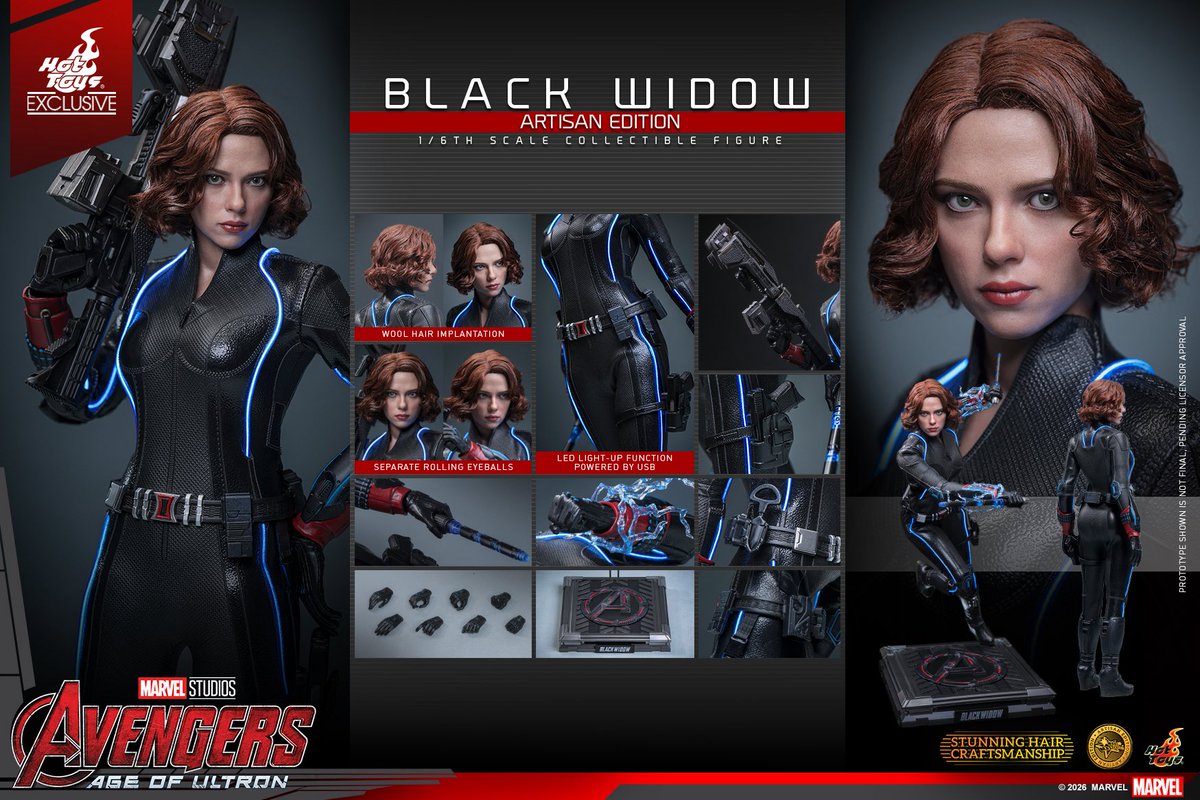 hottoys_japan's tweet photo. 【新製品発表】
トイサピエンス限定！
【ムービー・マスターピース アルチザン】『アベンジャーズ／エイジ・オブ・ウルトロン』1/6スケールフィギュア　ブラック・ウィドウ
2027年12月発売予定！
https://t.co/0RGbkqdPNg

#ホットトイズ #マーベル #アベンジャーズ #ブラックウィドウ https://t.co/yUl3vh8fYX