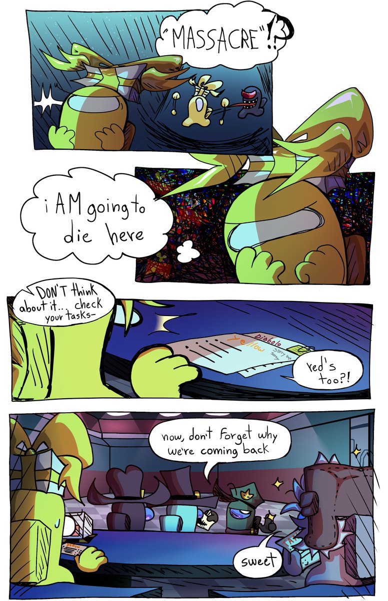 SofMark_'s tweet photo. The fact that you're actually all alone is starting to sink in.....Also Yellow has double the tasks cuz Red missed work and that's the most tragic part for me
#amongusart #amongusoc #amonguscomic #amongustwt #spacedanger https://t.co/i9PneMNd1H