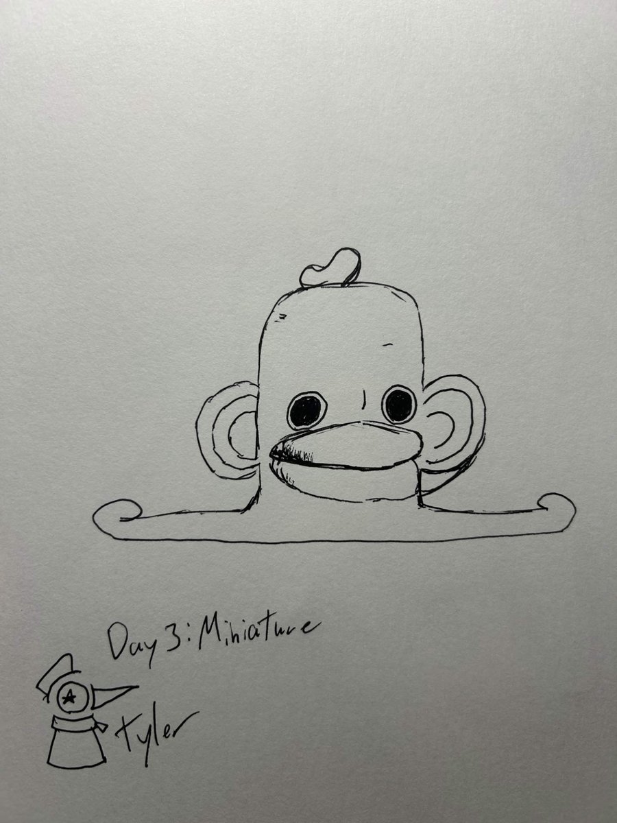 Tec11251's tweet photo. perchance the Onkey for day 3 #Inktober (Day 3: Miniature) https://t.co/gK29BgxiHg