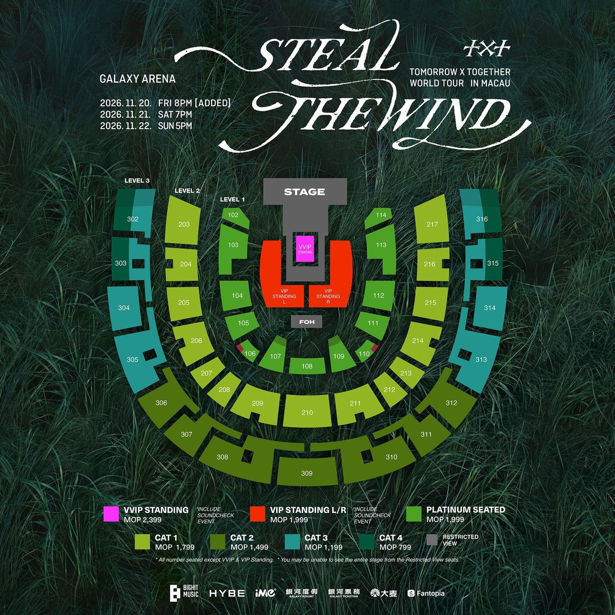 _Tsukiwave's tweet photo. TXT [STEAL THE WIND] マカオ🇲🇴
📅11/20〜11/22
📍Galaxy Arena

🎫VVIP 10〜300番以内
🎫1999 VIP 10〜300番以内
🎫1999 Platinum 1〜5列

ご希望の方はDMへ

#TXT #トゥバ #STEALTHEWIND #マカオコンサート #チケット代行 #マカオ代行 https://t.co/DdbNxABFqQ