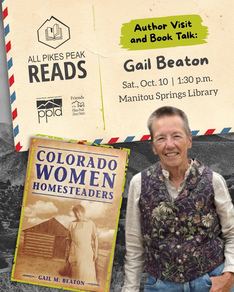 ppld's tweet photo. DID YOU KNOW? Nearly 13,000 women homesteaded in Colorado. Hear their stories at the Manitou Springs Library on Oct. 10 from 1:30-230 p.m. with author and historian Gail Beaton.

Learn more: https://t.co/ZcmjNahSHg.

We welcome feedback. Please email socialmedia@ppld.org. https://t.co/gUihkYDVfL