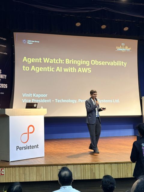 Nileshthipe19's tweet photo. Attended AWS Community Day Nagpur 2026 at Persistent Systems—an inspiring day of learning, networking, and insights from industry experts. Grateful to the AWS User Group Nagpur team, speakers, volunteers, and sponsors! #AWSCommunityDay #ACDNGP26 https://t.co/q6o1LbLhFL