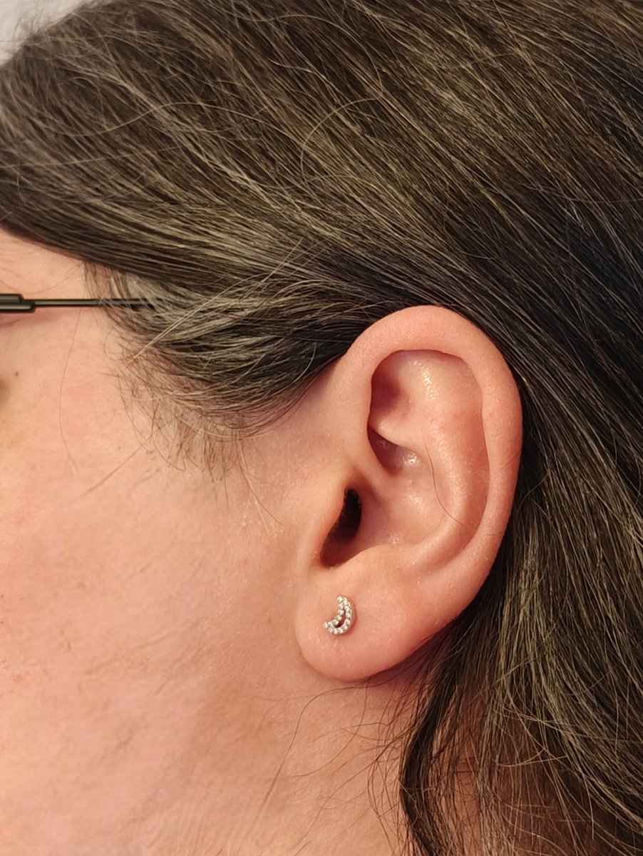 SarahStreza's tweet photo. New earrings! I'm a sucker for crescent moons I guess.

#DearDAiary https://t.co/sq4nu00N00