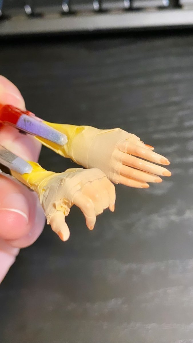 N_aoSuke's tweet photo. 剣持刀也のガレージキット（原型はミロ様）を組んだ時の制作過程が残ってたのでこちらに掲載 https://t.co/u9Ji5hqnjx
