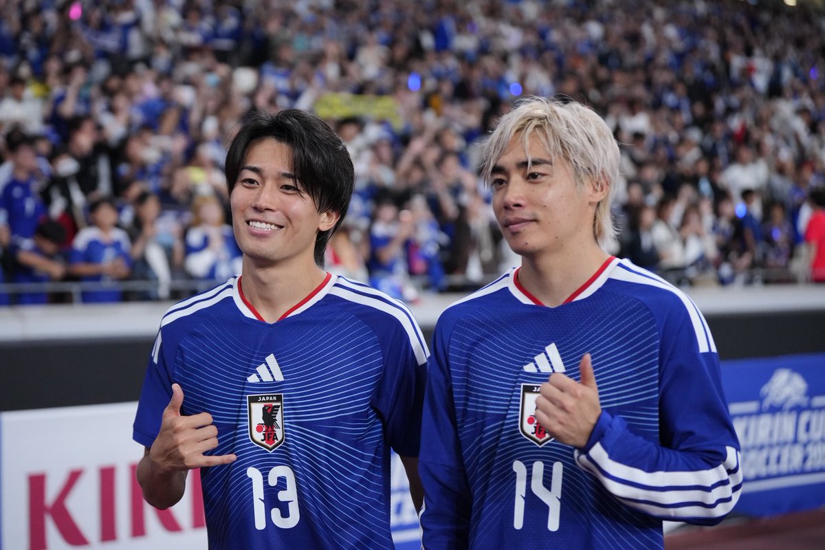 zonewebofficial's tweet photo. 試合後のハッピーセット🫶🍟🤙👍

⚡️🧶

📸：増田美咲

#伊東純也 #中村敬斗 #daihyo #サッカー日本代表 #SAMURAIBLUE https://t.co/Ocrf9ICZ9x