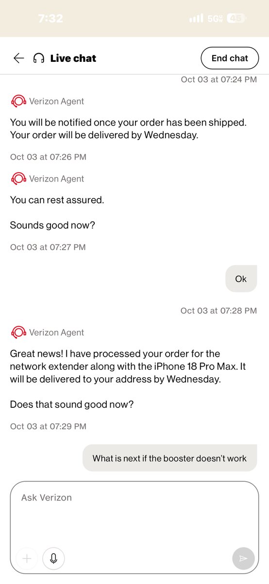 appelmi_appel's tweet photo. @VerizonSupport @VerizonNews Here’s the proof I was supposed to get a free iPhone 
18 pro max and signal booster for the back of our phones never placed it more lies and it’s been 5 years bad service
The phone was compensation  and signal booster do the right get my phone https://t.co/AdT0OHivKN