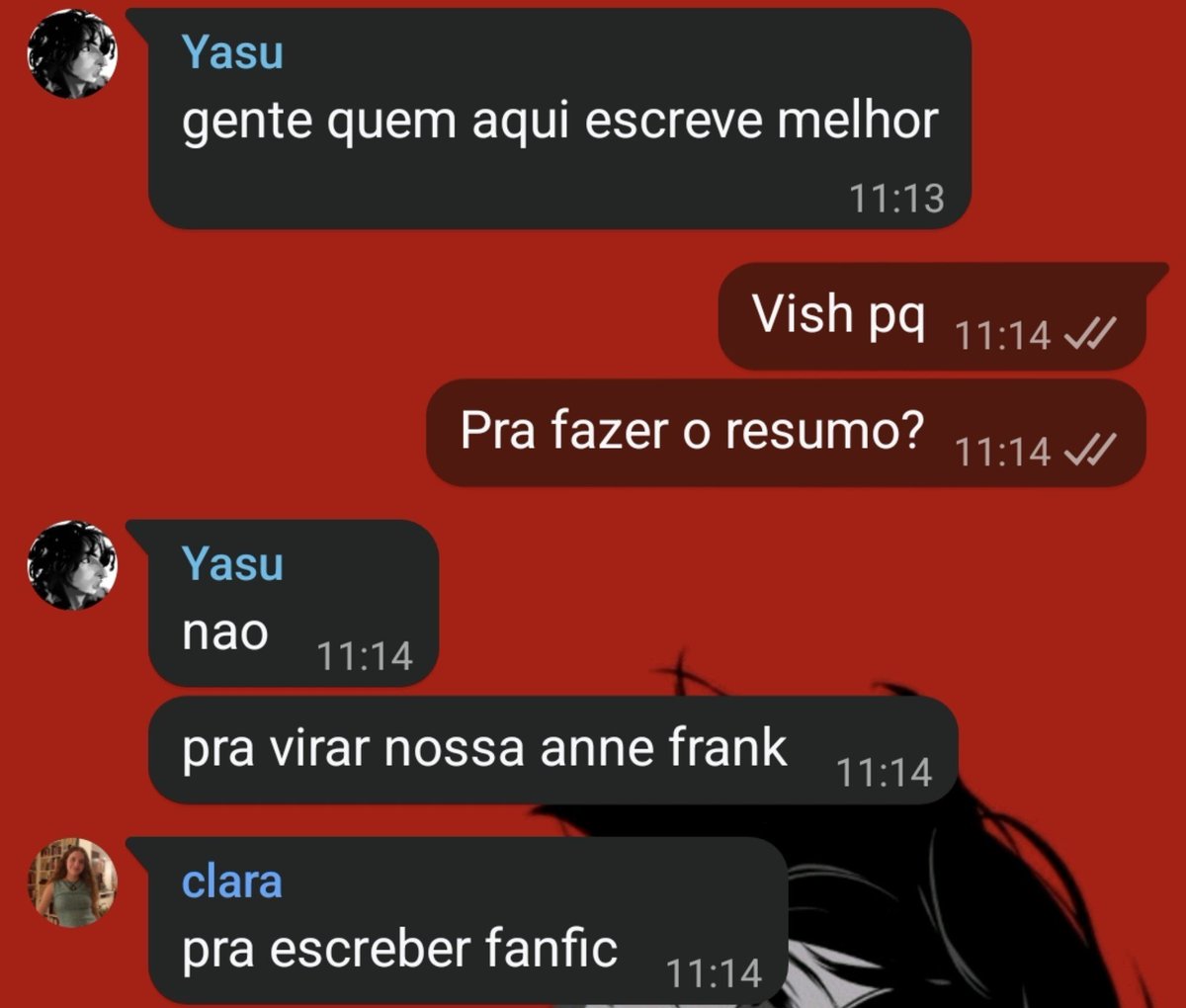hymaru_'s tweet photo. Eu achando que era pro trabalho da faculdade https://t.co/iVR6Wq2L5W