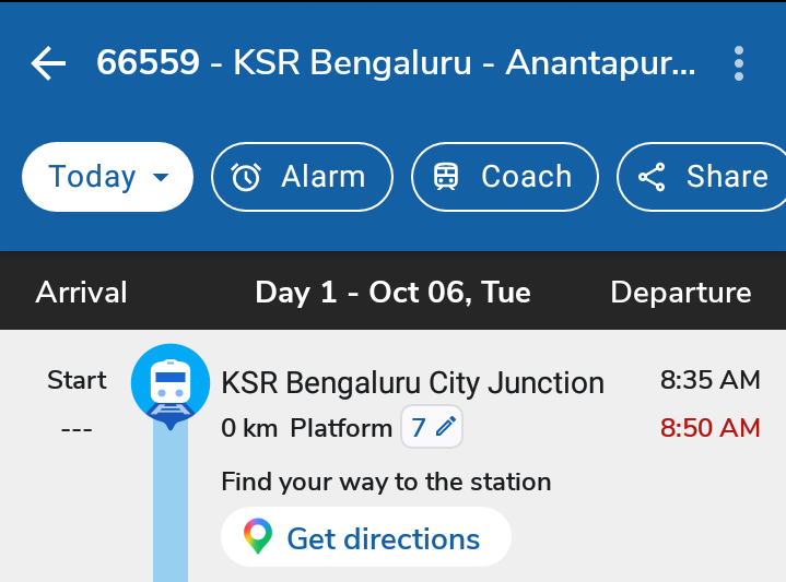 knamar18's tweet photo. @drmsbc @RailwaySeva 
Mr. Drmsbc,
Train No. 66559 is running late on a daily basis. Despite multiple complaints, no action has been taken and it is completely useless. This continuous delay shows a total lack of accountability and shame on the part of the Division management. https://t.co/ilcTObQ0O7