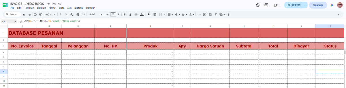 ajayyedobook's tweet photo. Invoice otomatis, siap pakai.
Dilengkapi dgn cara penggunaannya juga
#zonauang #zonauangㅤ #bealanjaㅤ #jokiexcel #keuangan #jokitugas #jokiskripsi #googlesheet #jokitugaskuliah #jokitugasmurah #joki #jokikuliah #invoice https://t.co/ogSz1anm4K