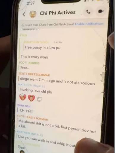 ColinTheLefty's tweet photo. The Cornell 57 rape chat.

If Jane Doe wanted that, SHE would’ve sent everyone texts.

I truly hope all these men end up in jail. Then when they get out, they don’t get jobs. Rapists and their friends don’t deserve a normal life. 

Their victims never will. Why should they? https://t.co/UAgrCUogrM