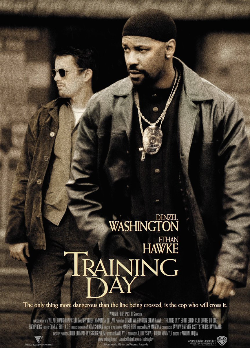 RetroNewsNow's tweet photo. 🎬'Training Day' starring Denzel Washington and Ethan Hawke opened in theaters 25 years ago, October 5, 2001 https://t.co/7xLja1sVkS