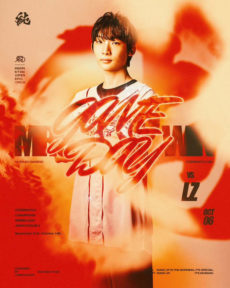 MURASHeSports's tweet photo. 2026 OWCS ASIA : Japan Stage 3
━━━━━━━━━━

WEEK 3
🗓️ 10.06 [Tue] 21:00頃~ 開始予定
🔥 vs LAZULI

▼ 大会配信
🔴 https://t.co/CnEgf3xNGt
🔵 https://t.co/laPUPjslrg
🟣 https://t.co/B0CbVBQib1

#MRGWIN #OWCS #OWCSJapan https://t.co/kFFcPZC7XG