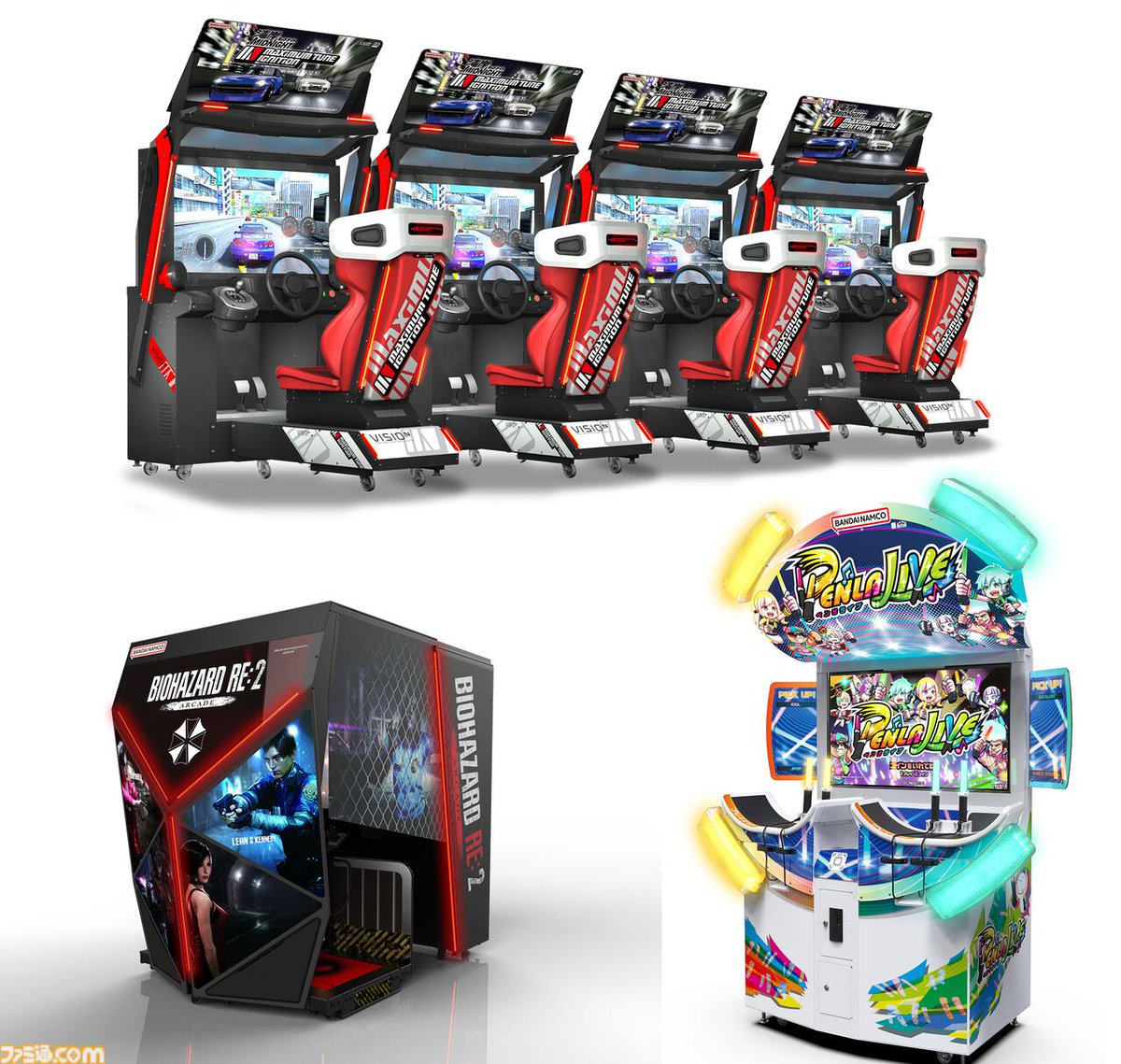 famitsu's tweet photo. 『湾岸ミッドナイト』新筐体、『バイオ RE:2』のガンシューティングを出展
https://t.co/1O0VKBdNwz

11月6日～7日開催のアミューズメント エキスポ 2026。バンナムのアーケードゲーム情報公開。ペンライトデバイスで遊ぶリズムゲーム『PENLALIVE』なども https://t.co/rl7cbk6K54