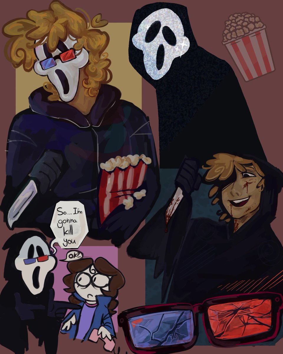 Bamba6667's tweet photo. This au still has warm place in my heart I may add to it when I watch more scream movies https://t.co/2lj6RDbmKo
