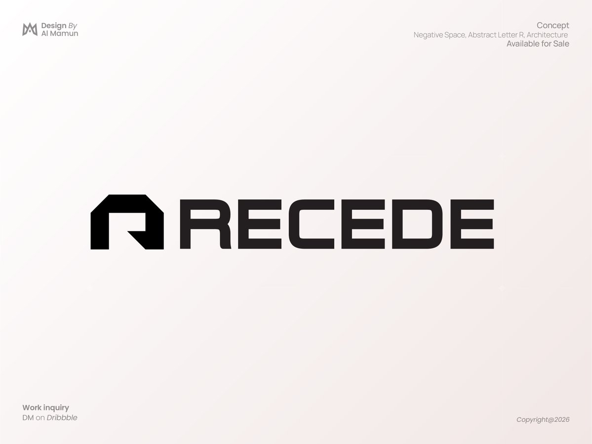 designishkul's tweet photo. Recede — Abstract R Architecture Logo
A modern architectural identity built around an abstract R and negative space.
#Recede #ArchitectureLogo #ArchitectLogo #LogoDesign #BrandIdentity #NegativeSpaceLogo #AbstractLogo #RLogo #MonogramLogo #ArchitectureBrand #ArchitecturalDesign https://t.co/NSkNL4eBti
