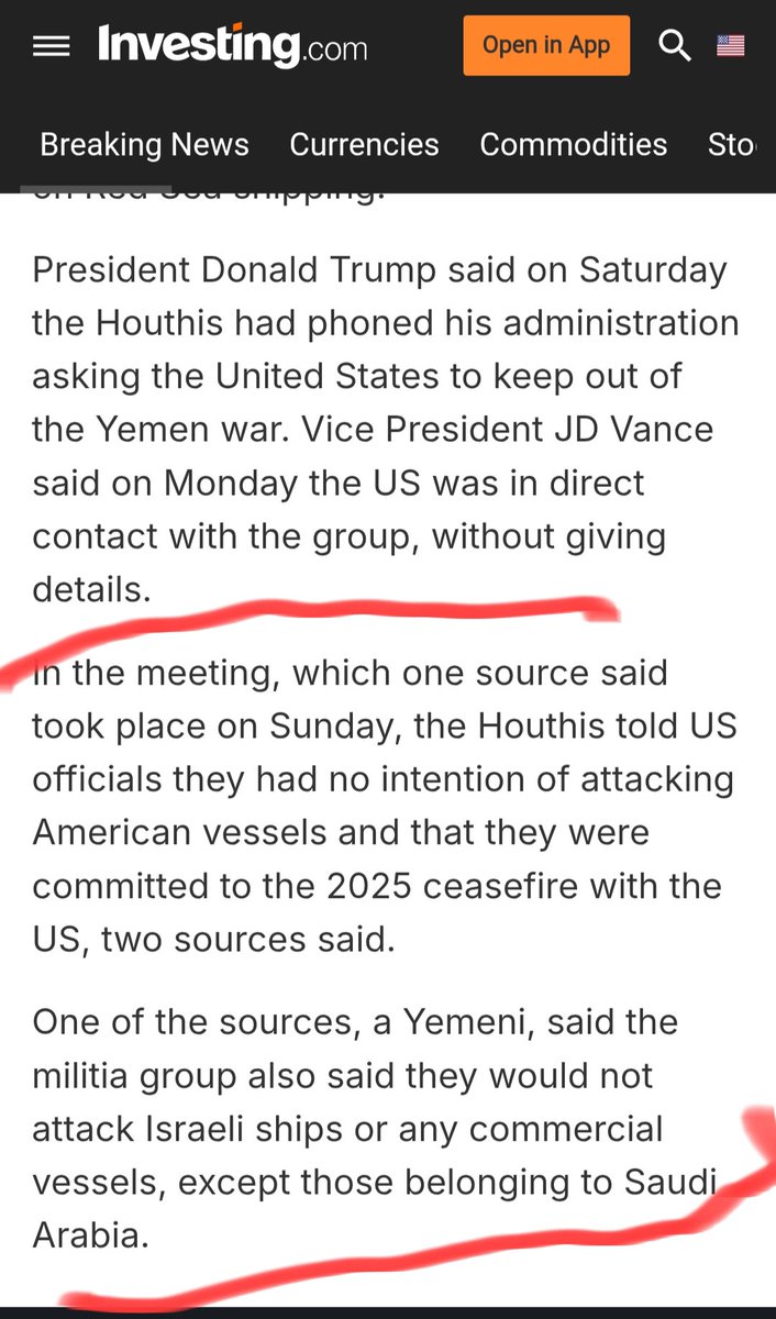 RomanSaeedJ's tweet photo. Pakistan’s role is limited to defending and protecting Saudi Arabia, interpret it however you like. But if this is really about Israel, why did the Houthis meet U.S. officials in Oman last month and seek U.S. neutrality, while indicating they would not target American/Israeli ships in the Red Sea? Their stated focus was Saudi Arabia. And shortly afterward, Trump declined to intervene on Saudi Arabia’s behalf. The sequence speaks for itself.

Here read this: 
https://t.co/Hpua81tH1P

And this:-
https://t.co/Fm1fUlZIZ6