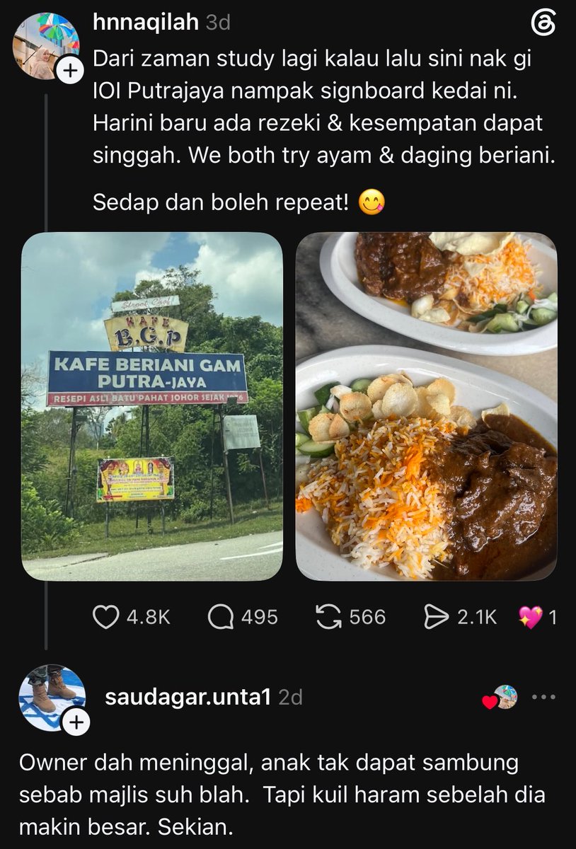 BendiTheBagak's tweet photo. Kedai beriani gam ni bakal ditutup sebab majlis suruh blah, tapi kuil haram kat situ semakin besar.

Kuil haram tu jugak terkenal dgn suka kacau jalanraya sampai jam teruk.

Bestnya jadi bangsa ni. https://t.co/idw0IppwK0