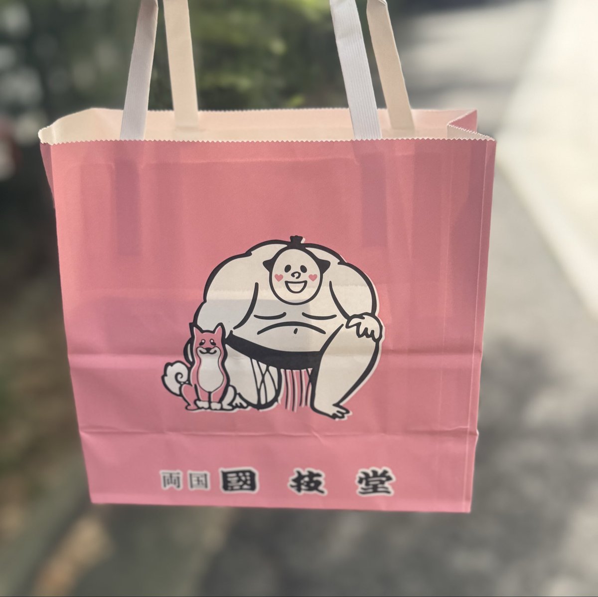 osumo3cocon's tweet photo. 国技館帰りに国技堂さんへ。
土俵サブレとあんこあられを買いました。
ショッパーが可愛すぎます😍 https://t.co/eC2UIQC1te