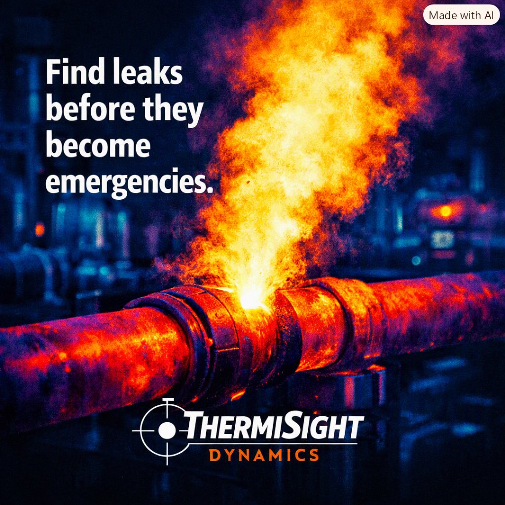 Thermisight's tweet photo. Steam leak detected from 50 feet away. No shutdown required. No production loss. That's thermal. #IndustrialThermal ConditionMonitoring#PredictiveMaintenance#ThermalInspection#IndustrialThermal#FacilityManagement#ElectricalInspection#ConditionMonitoring#MaintenanceTech#ThermiSight#FLIR#AGMOptics#IndustrialSafety#PlantEngineering#Thermography#InfraredThermography#PDM#EHS#MaintenanceManager#ReliabilityEngineering