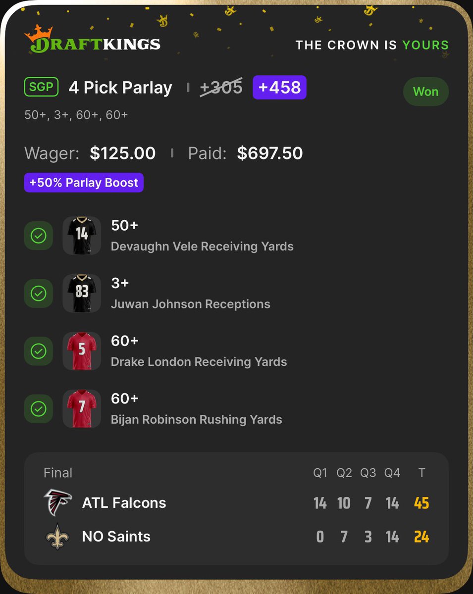 AnthWorldWide8's tweet photo. Hey X family….
How about another public slip cash?! ✅🫡 @GoldBoys
#Gambling𝕏 #NFLBetting #NFLPicks #NFLProps #PlayerProps #PropBets #SportsBetting #FreePicks https://t.co/vFzuVyyh2P