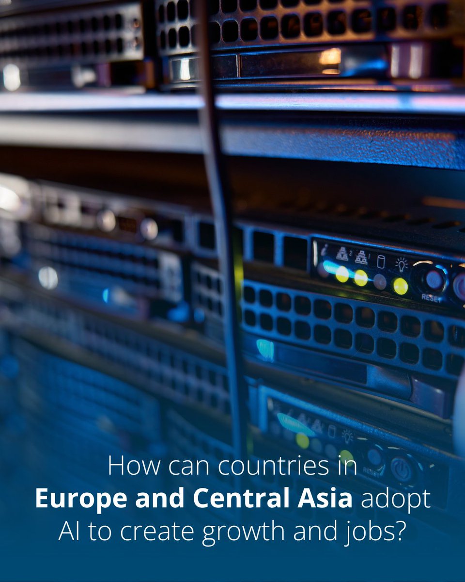 WorldBankECA's tweet photo. Are the developing economies of Europe and Central Asia capitalizing on AI’s potential to create jobs and boost growth?

The @WorldBankGroup’s new #ECAUpdate outlines how firms and governments across the region are adopting this tech and ways forward: https://t.co/aXQvutnIwn https://t.co/mijnMuFMIn