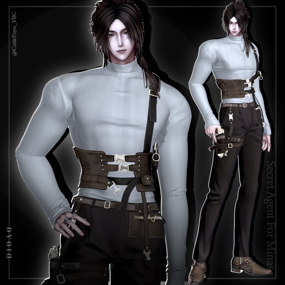 DVOID_vrc's tweet photo. 【 Secret Agent｜Minase追加対応のお知らせ 】

「Secret Agent」のMinase追加対応版を、明日より販売いたします。

■ Minase追加対応セール

「Secret Agent」の初回販売時と同じスケジュールで実施いたします。

・50％OFF 特別セール
　2026.10.07 ～ 2026.10.09（3日間）

・30％OFF 発売記念セール
　2026.10.10 ～ 2026.10.20

■ 既存対応版のアップデート

今回のMinase追加対応にあわせて、すでに販売中の対応版についても、全体的に気になっていた部分の修正・アップデートを行いました。

テクスチャやマテリアルにも一部調整を加えておりますので、すでにご購入いただいている方も、アップデート後は「Vol.2」バージョンのマテリアルをご使用いただけますようお願いいたします。

■ Full Packをご購入済みの方へ

すでにFull Packをご購入いただいている方は、Minase対応版を追加でご購入いただく必要はございません。

発売後、購入履歴より再ダウンロードしていただくことで、Minase追加対応版もご利用いただけます。

MINASE — MODEL & CREDITS
@TAIYAKIpopo_vrc
@CutiePoyo_VRC 
@RxAlba55 
@sekiraqz