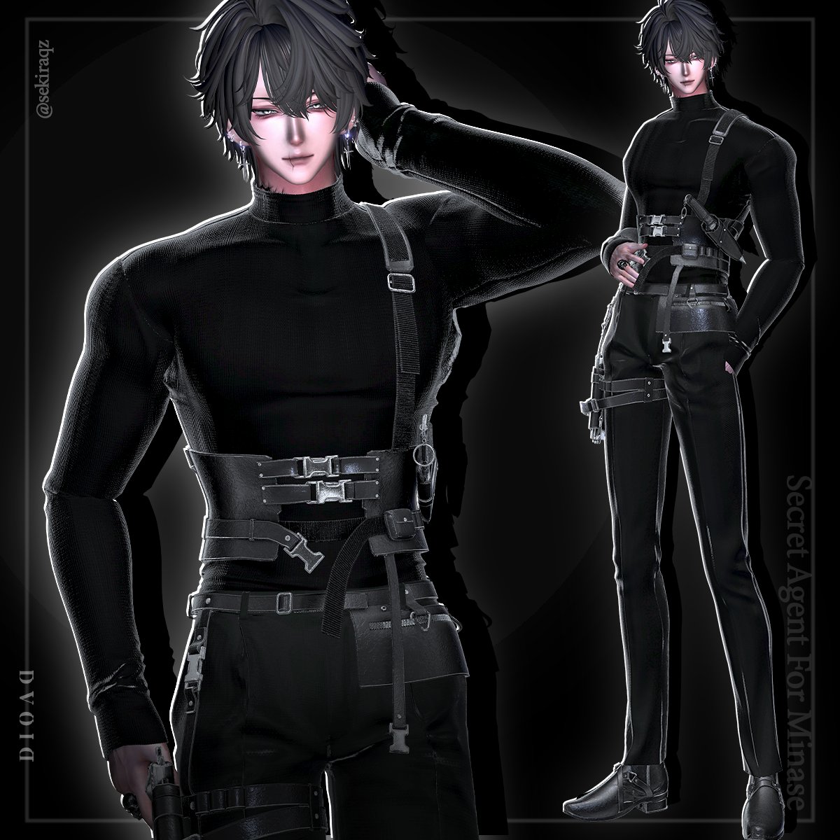 DVOID_vrc's tweet photo. 【 Secret Agent｜Minase追加対応のお知らせ 】

「Secret Agent」のMinase追加対応版を、明日より販売いたします。

■ Minase追加対応セール

「Secret Agent」の初回販売時と同じスケジュールで実施いたします。

・50％OFF 特別セール
　2026.10.07 ～ 2026.10.09（3日間）

・30％OFF 発売記念セール
　2026.10.10 ～ 2026.10.20

■ 既存対応版のアップデート

今回のMinase追加対応にあわせて、すでに販売中の対応版についても、全体的に気になっていた部分の修正・アップデートを行いました。

テクスチャやマテリアルにも一部調整を加えておりますので、すでにご購入いただいている方も、アップデート後は「Vol.2」バージョンのマテリアルをご使用いただけますようお願いいたします。

■ Full Packをご購入済みの方へ

すでにFull Packをご購入いただいている方は、Minase対応版を追加でご購入いただく必要はございません。

発売後、購入履歴より再ダウンロードしていただくことで、Minase追加対応版もご利用いただけます。

MINASE — MODEL & CREDITS
@TAIYAKIpopo_vrc
@CutiePoyo_VRC 
@RxAlba55 
@sekiraqz