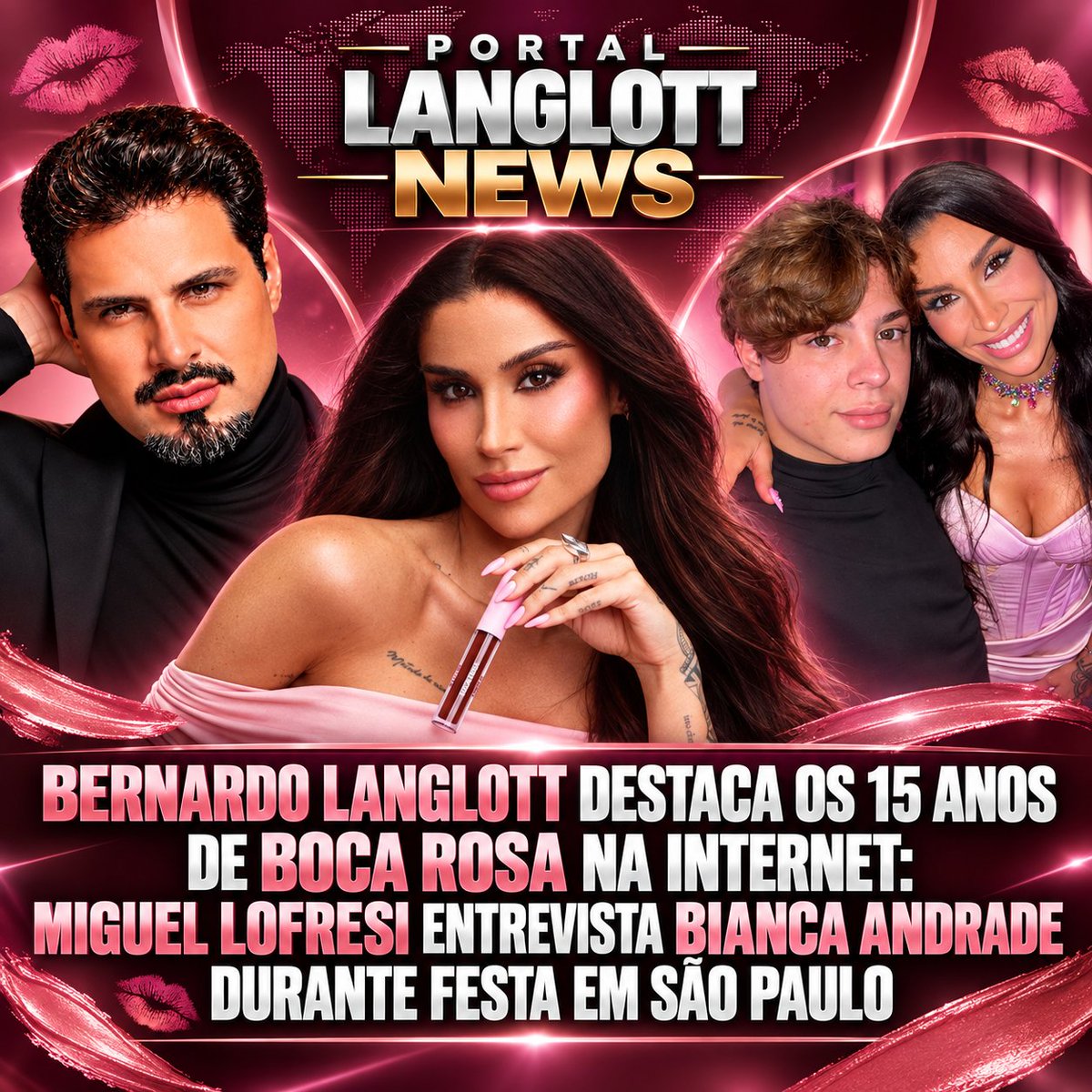 langlott25226's tweet photo. 🌸🩷 BERNARDO LANGLOTT DESTACA OS 15 ANOS DE BOCA ROSA NA INTERNET: MIGUEL LOFRESE ENTREVISTA BIANCA ANDRADE DURANTE FESTA EM SÃO PAULO 🎀💕 https://t.co/p0ZQ9FzMDw