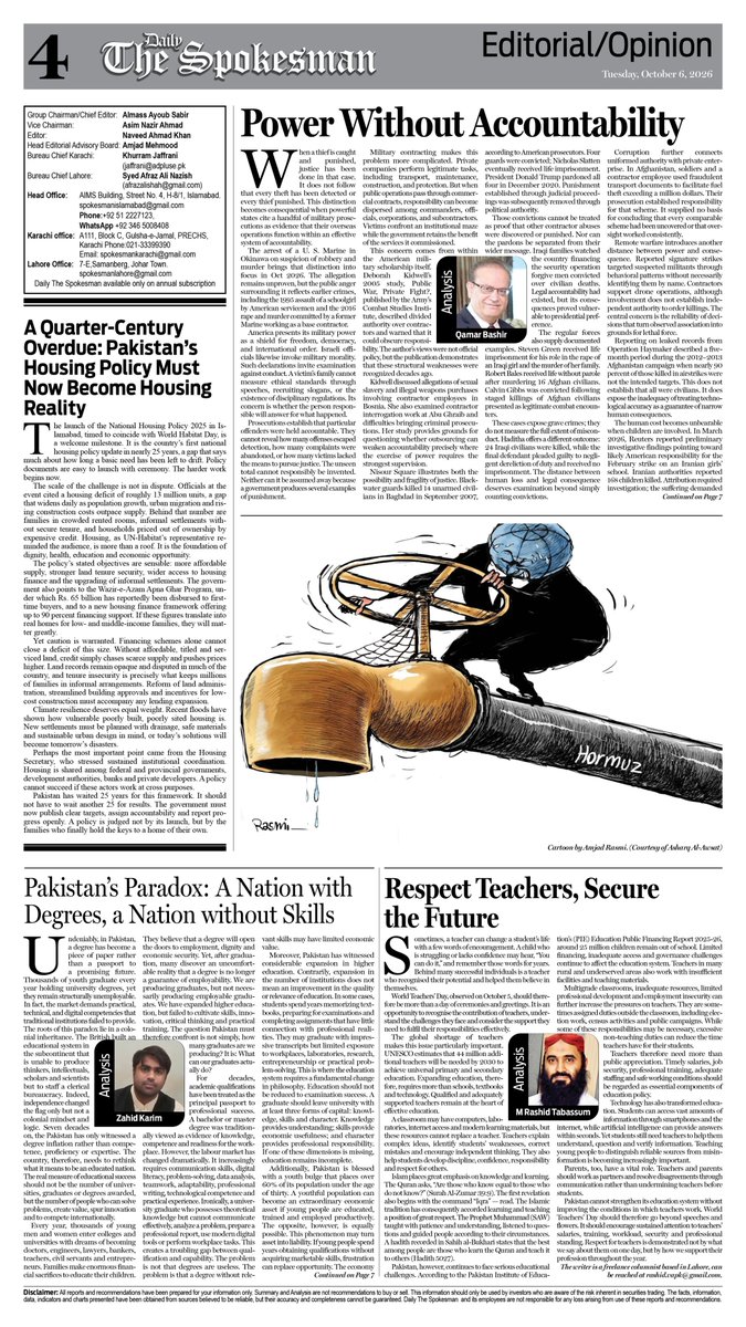 newspakisb's tweet photo. Daily The Spokesman 06 October 2026 https://t.co/iDFeKpCoLY
