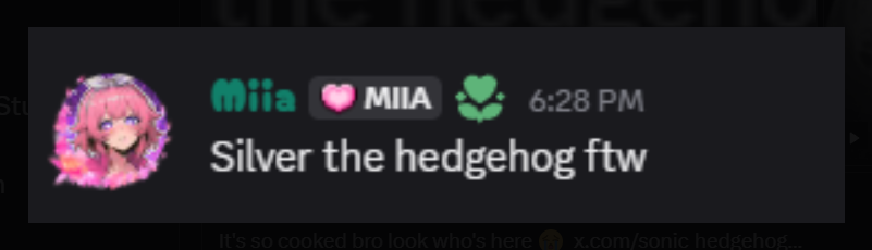 MiiaTzu's tweet photo. @sonic_hedgehog I would like to know why I was banned? I only sent a message talking about Silver the hedgehog. I did not violate any of your rules in the server. https://t.co/1egNRPp6Lu