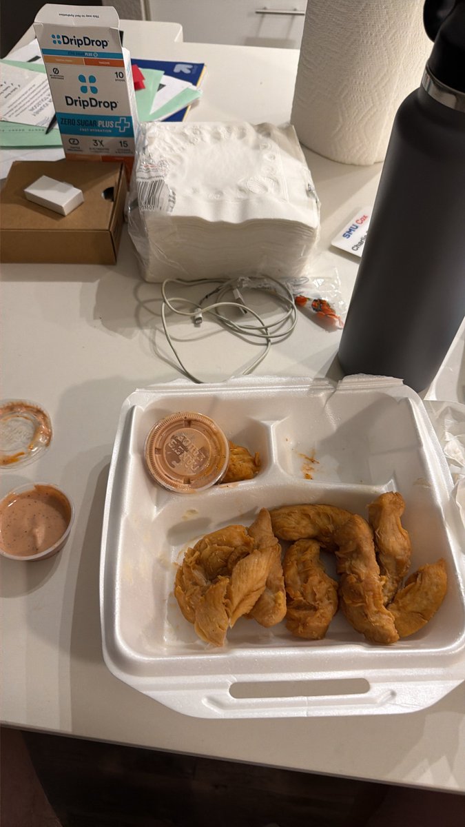 CletusMcBeers's tweet photo. Just got raped by my stats prof on a final. Naked chicken tenders from Canes. #thatsbaseball https://t.co/ar0lPeBB49