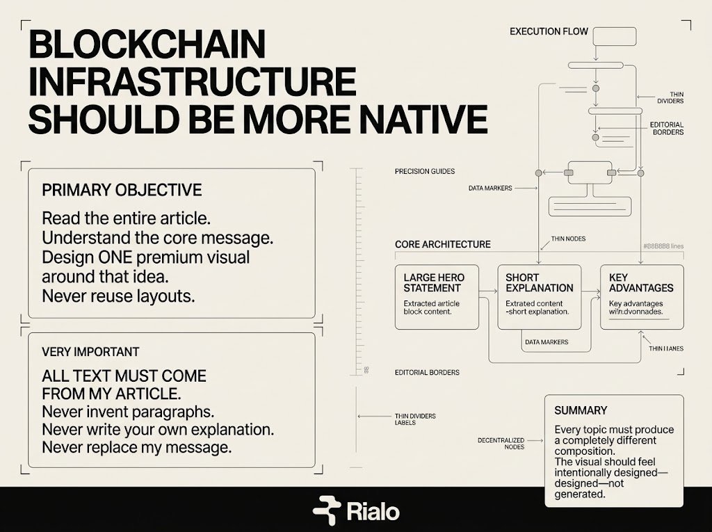 ryvexbt's tweet photo. Blockchain Infrastructure Should Be More Native

Data moves. Markets shift. Events unfold.

Yet many blockchain applications still depend on external systems to coordinate execution.

@RialoHQ brings essential capabilities directly into the protocol. https://t.co/5GP0GjgvVO