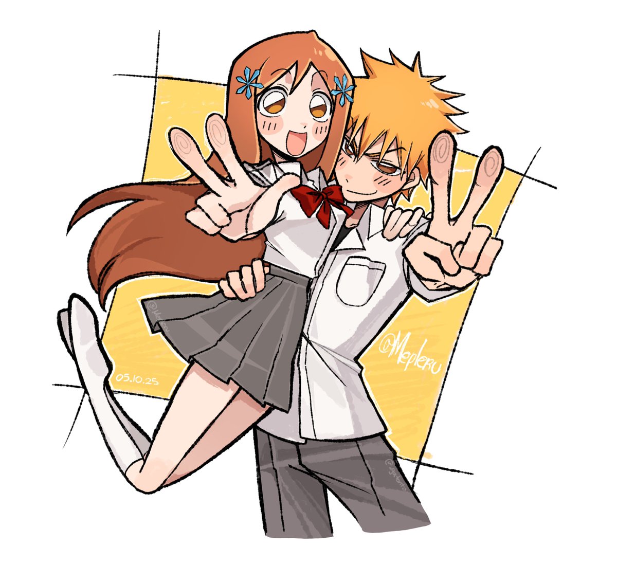 Mepleru's tweet photo. Peaceeeee

#BLEACH #ichihime 🍞🍓 https://t.co/FH0dwexVR6