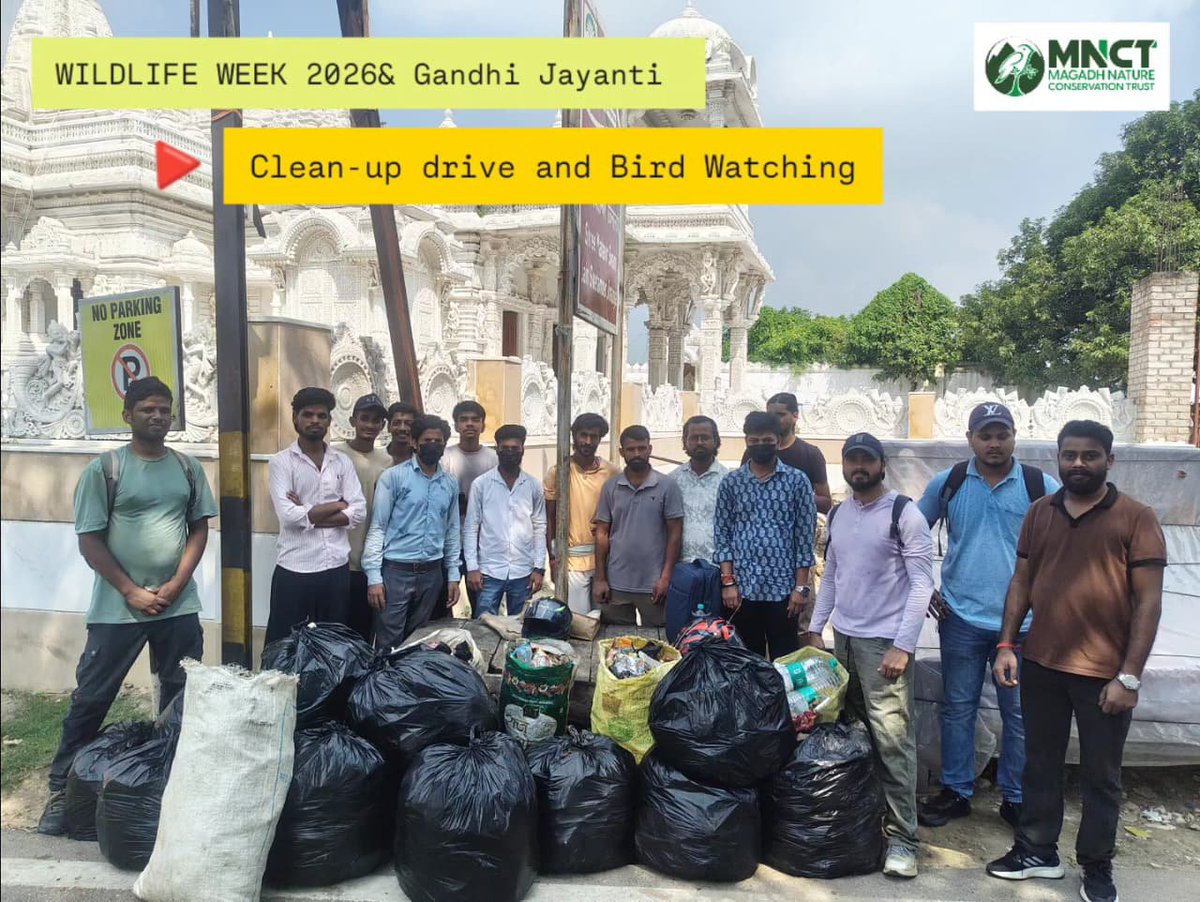 mnctindia's tweet photo. Clean-Up Drive and Birding at Pawapuri Jal Mandir, Nalanda | 02 October 2026 

On the occasion of Wildlife Week 2026 and Gandhi Jayanti, we began our celebrations with a birding and biodiversity observation session, followed by a wetland clean-up drive. #mnctindia #pawapuri https://t.co/ybuHNcIIa1