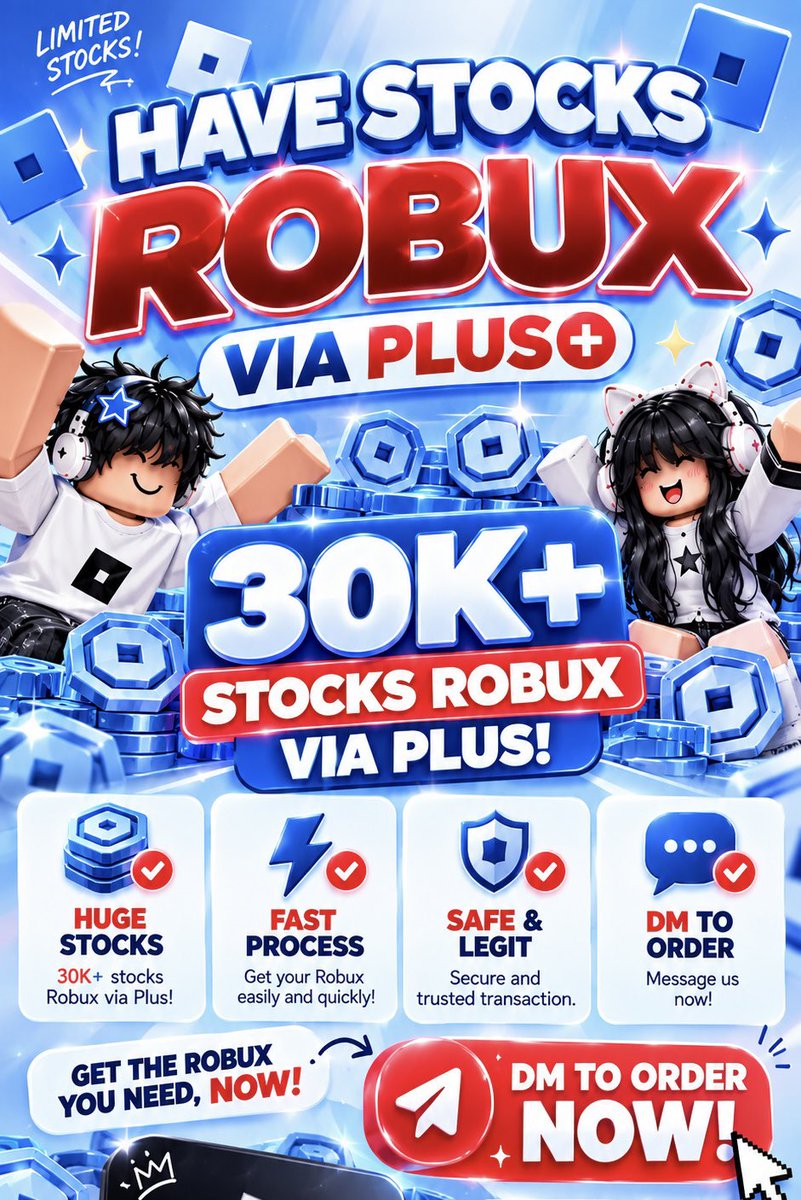 rbxthyee's tweet photo. wts Ifb robux via plus

₱70 /100 robux
— instant : minutes process
— mop: gcash &amp; maribank 

vouches on my FB page (check link on my profile)

just send me a dm https://t.co/52FpfoTqCl