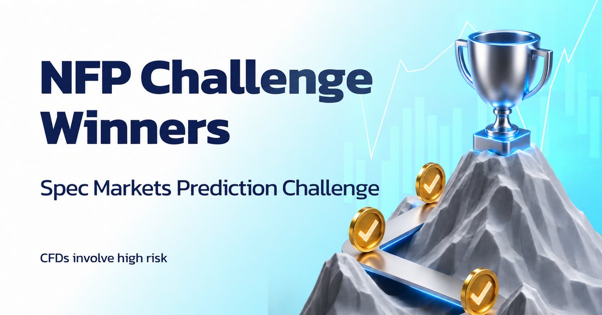 SpecCapital's tweet photo. 🏆 NFP Forecast Challenge — Winners Announced

🥇 1st — 王琪
🥈 2nd — Ichsan hanafi
🥉 3rd — Hassan Ali deyab

Congratulations to our winners, and thank you to everyone who joined!

#NFP #ForexTrading https://t.co/AJUE1nT9oz