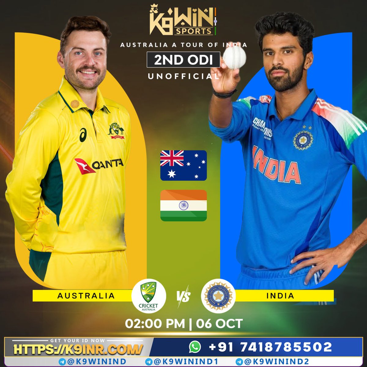 k9winindia0036's tweet photo. 🏏🔥 AUSTRALIA 🇦🇺 vs INDIA 🇮🇳 — 2ND ODI!
Who will dominate the 2nd ODI? 👀
🔥 Back your team in the comments!
🏏 Share your match prediction with your friends.
📣 Don’t miss a single moment of the action!
#K9WinIndia #K9WinSports #AustraliaVsIndia #INDvsAUS #Cricket #ODI https://t.co/KDWTod9fOZ
