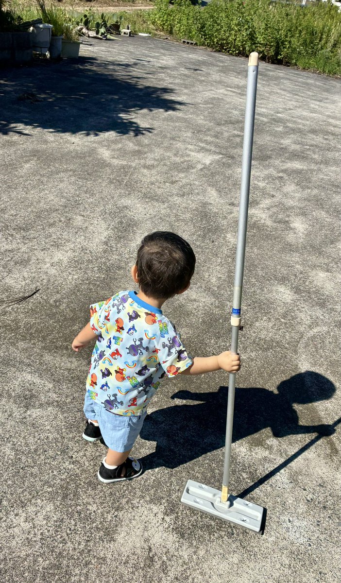 Lime95455353's tweet photo. 勇者１歳児の冒険
本日の装備:クイックルワイパー
効果:振り回して攻撃する。勇者にとって大きすぎるので自分にも攻撃が当たります🤣 https://t.co/oiaAbwAhMs