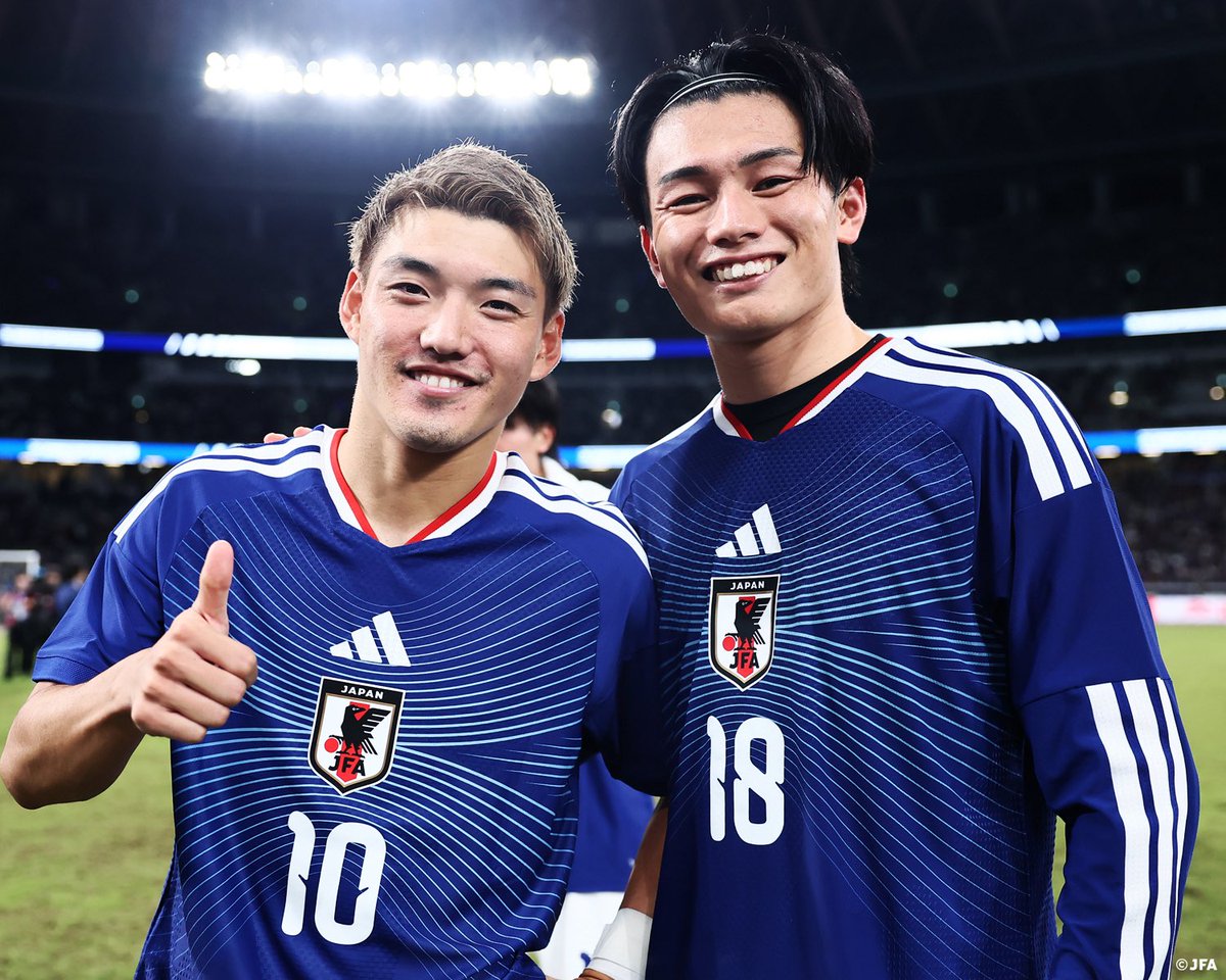 jfa_samuraiblue's tweet photo. 𝐒𝐜𝐨𝐫𝐞𝐫𝐬⚽️

堂安律 × 上田綺世

#サッカー日本代表 https://t.co/MPqWwa2R2d