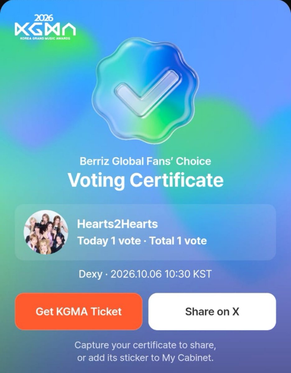 H2HCARMEN_INA's tweet photo. [🗳️] 2026 KGMA BERRIZ GLOBAL FANS’ CHOICE 🏆

S2U, voting untuk '2026 KGMA Berriz Global Fans’ Choice' sudah dimulai. Let's go!🔥

🗓️ Periode Voting
→ 6 Oktober, 10.00 KST – 19 Oktober, 23.59 KST
📊 Kriteria
→ 100% vote penggemar di Berriz
📍 Aplikasi voting: Berriz (Aplikasi)
→ https://t.co/rNFwU7iheh
(atau di aplikasinya klik pada 'banner' yang seperti screenshot dibawah)
✅ Satu vote per hari per ID

S2U, ayo berikan vote kalian untuk Hearts2Hearts sekarang!

#Hearts2Hearts #CARMEN #카르멘
@Hearts2Hearts