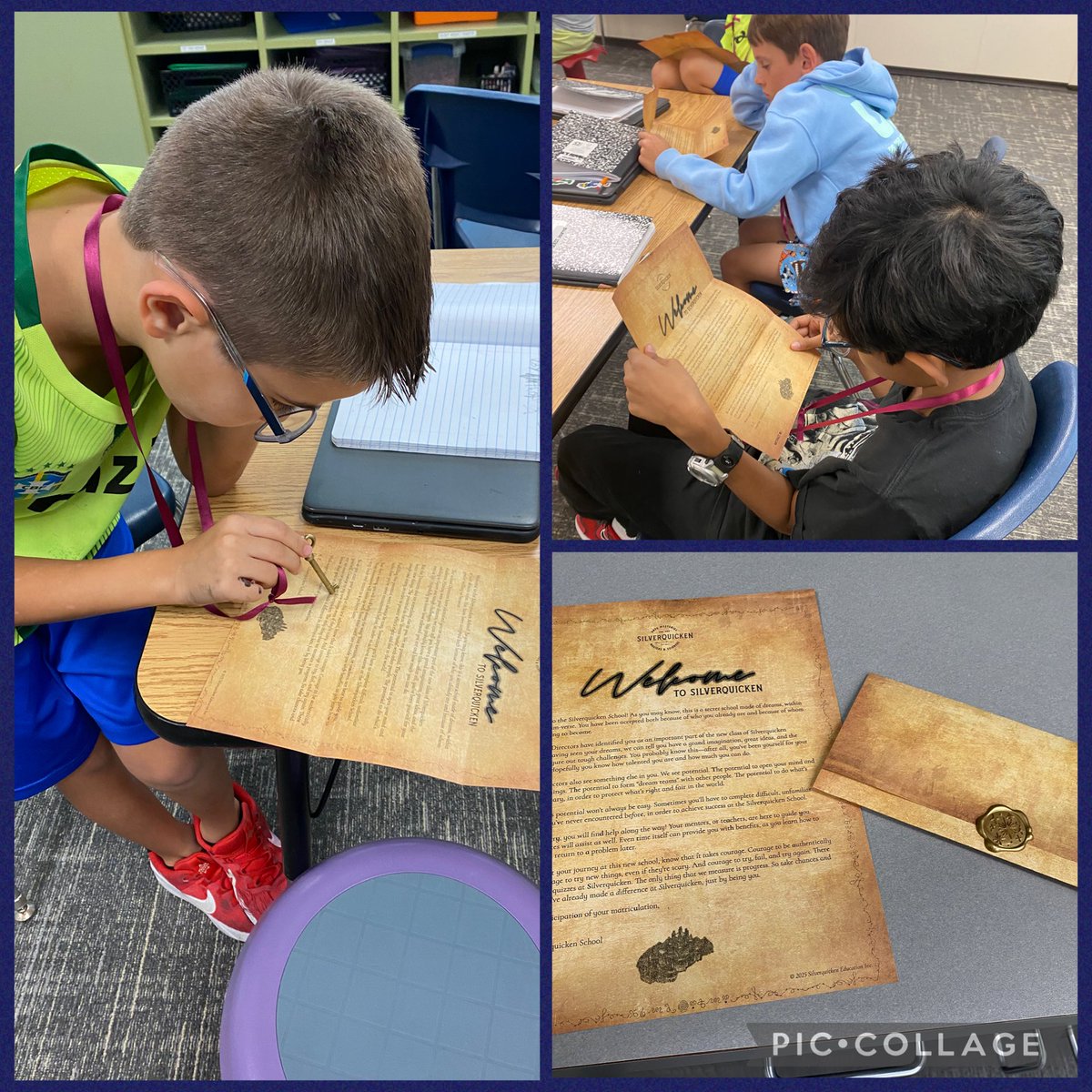 MrsBakerEdu's tweet photo. #4thgrade Ss @smithelem_Noel & @TadlockElem were introduced to the world of @silverquicken with their welcome letters. Ss were thrilled, but then quickly realized their 1st challenge had already begun! 🗝️ #FISDQUEST #smithstrong #TadlockSparkles @FISDAdvAcad https://t.co/0IzAPVcu5X