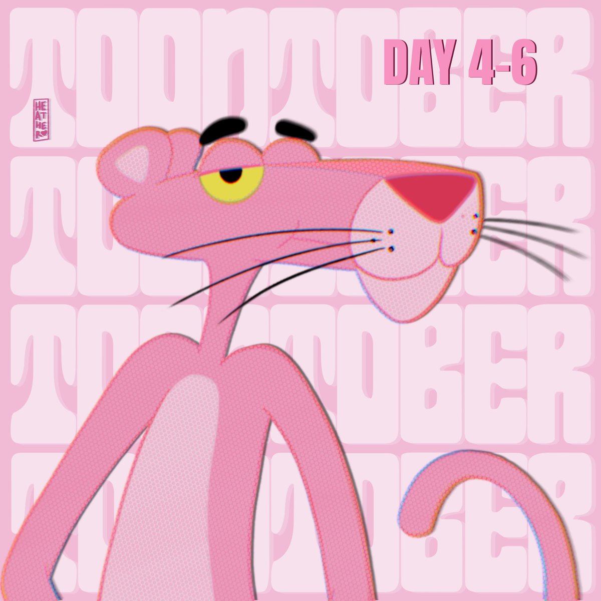 HLedbetter_Art's tweet photo. @toontober day 4-6: Richard Williams. Williams animated the title sequences for both The Return of the Pink Panther (1975) and The Pink Panther Strikes Again (1976).
#Toontober2026 #thepinkpanther https://t.co/F6KznMBvCB