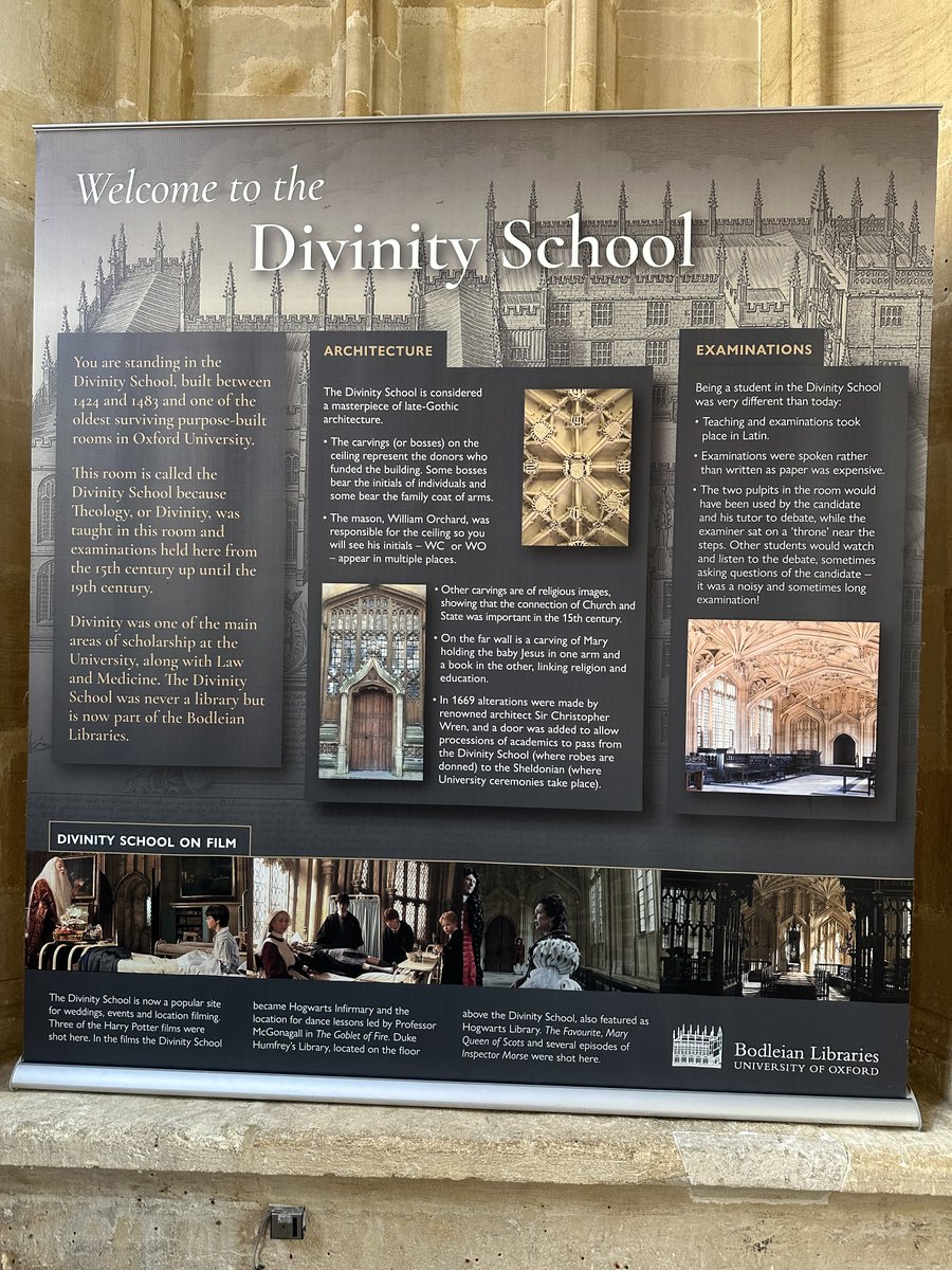 shi17_na's tweet photo. UK4日目③

オックスフォードはボドリアン図書館のDivinity Schoolへ行きました。炎ゴブでダンスレッスンの撮影があったり、あとは医務室として使用された場所です。ツアー参加すると図書館にも入れるんですが、今回は参加出来なかったのでもし次があるなら、リベンジしたい…！

#sheena_UK旅 https://t.co/pCrZS8ciCJ