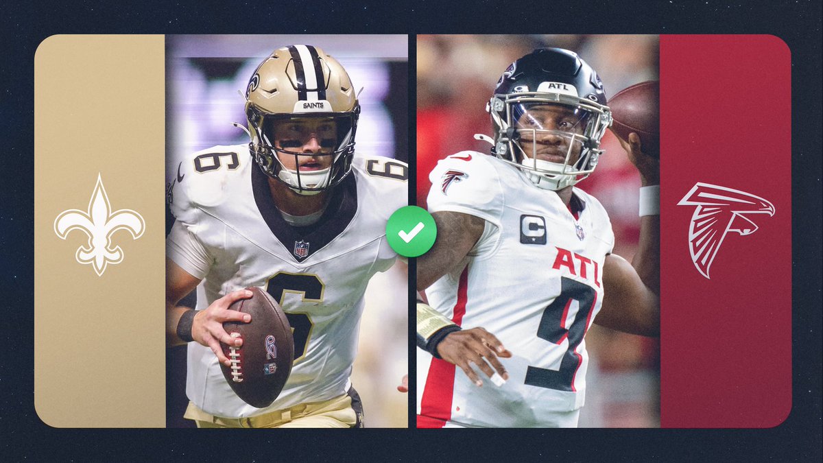 mossolave's tweet photo. What we learned after the #Saints vs #Falcons MNF Game-

Shough and Olave are the MVP and OPOTY favorites

Falcons only won because of a fumble 🤔 

The game was a nail bitter and was close to the final seconds

Did this game prove the Saints are the Super Bowl Favorites? https://t.co/HEyFiY8lw1