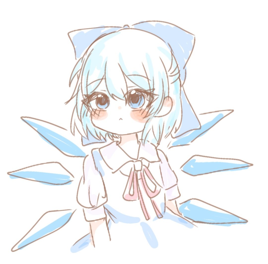 a_oO0626's tweet photo. 指描きチルノ
最近描く時間なくてずっと指描きで申し訳ない https://t.co/3176NagKF4