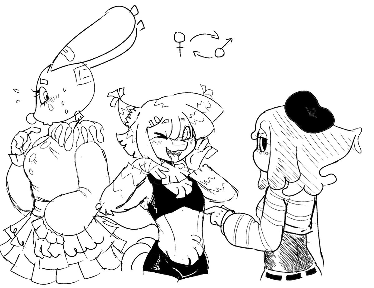 Eardrumdumdum's tweet photo. The reason they had to make the rest of the trio men is because as women they completely outmog Yatta https://t.co/Sy2OeKPs96