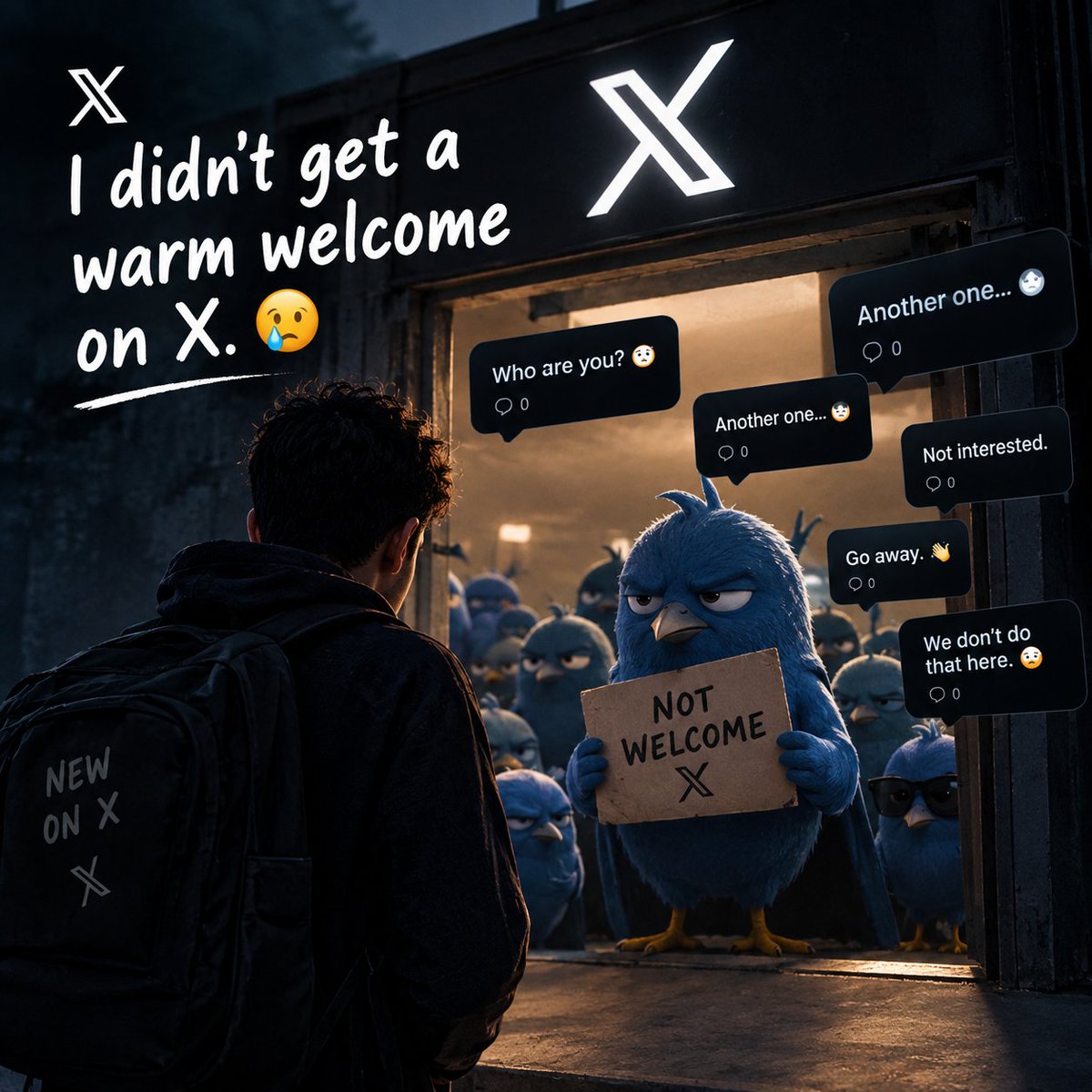 PoorBoytz's tweet photo. I didn't get a warm welcome on X. 😭

Poor Boy 💔 https://t.co/3f6YpjsDET